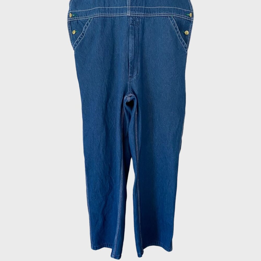 Liberty Stonewashed Denim Bib Overalls Blue Men's Size 38X30 Carpenter Workwear - Picture 8 of 13